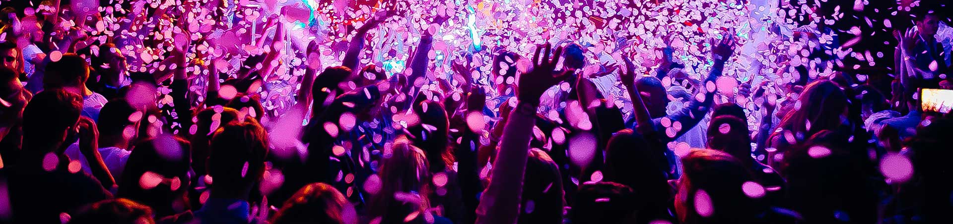 Pink confetti at an event