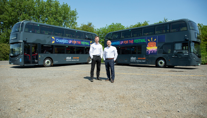 Zenobē partners with National Express for first sustainable shuttle bus service to Glastonbury Festival