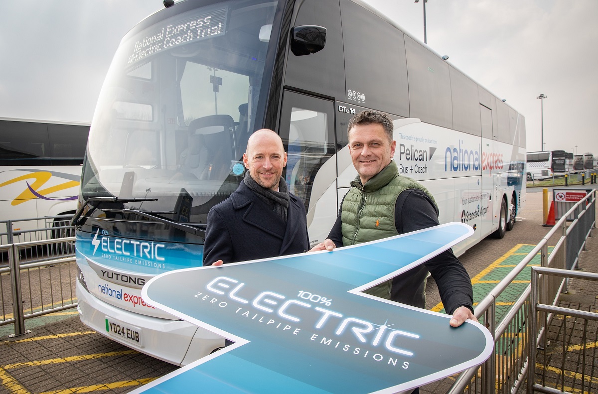 National Express to launch first-of-its-kind electric coach from Stansted to London